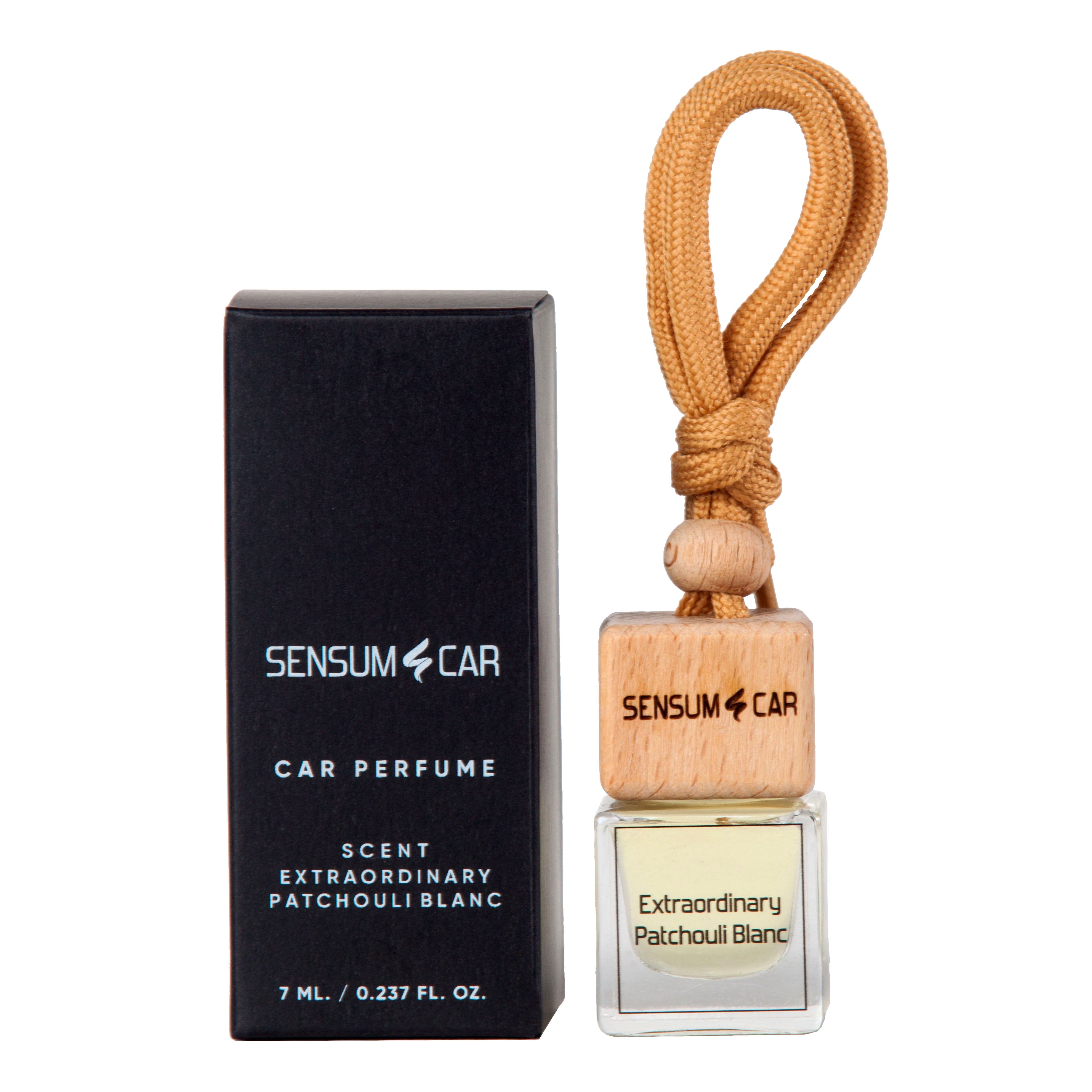 SENSUM CAR Perfume with hanging bottle - EXTRAORDINARY PATCHOULI BLANC